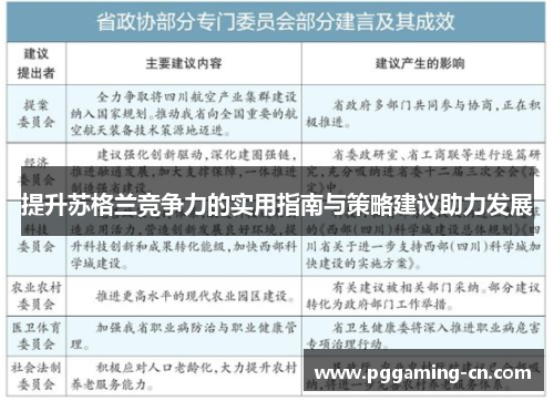 提升苏格兰竞争力的实用指南与策略建议助力发展