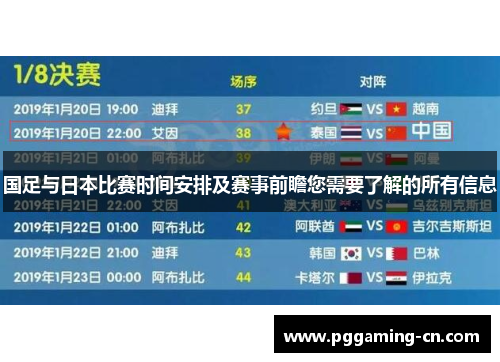 国足与日本比赛时间安排及赛事前瞻您需要了解的所有信息