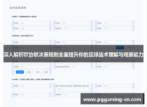 深入解析欧协联决赛规则全面提升你的足球战术理解与观赛能力