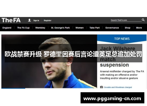 欧战禁赛升级 罗德里因赛后言论遭英足总追加处罚 欧战禁赛升级 罗德里因赛后言论遭英足总追加处罚